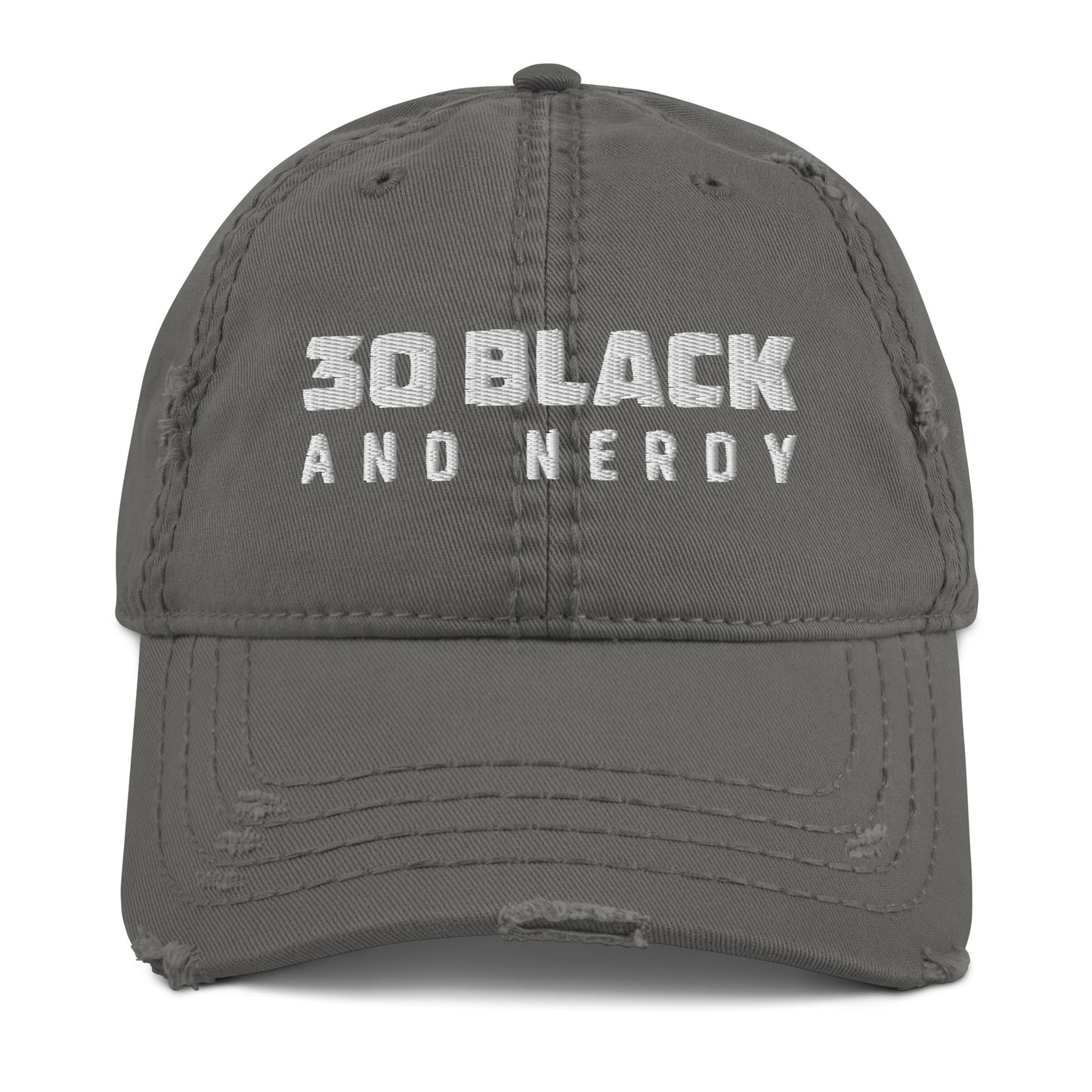 30 Black & Nerdy Distressed Hat